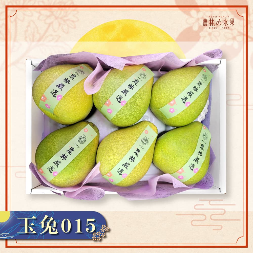 玉兔 015 - 台灣精選文旦柚 6 / 8 顆 中/大型精緻禮盒｜高級水果禮盒・專業包裝・企業採購・中秋送禮推薦 - 農林水果(copy)