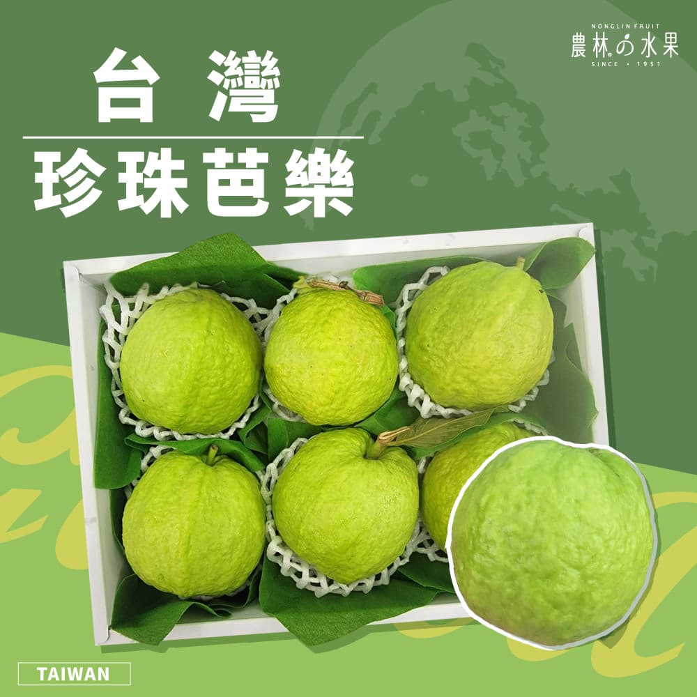 台灣精品限量級 珍珠芭樂 6 顆 禮盒 - 超鮮甜、脆口！職人級農業精心栽培！頂級芭樂！產量稀少，送禮自用兩相宜！農林水果推薦嚴選