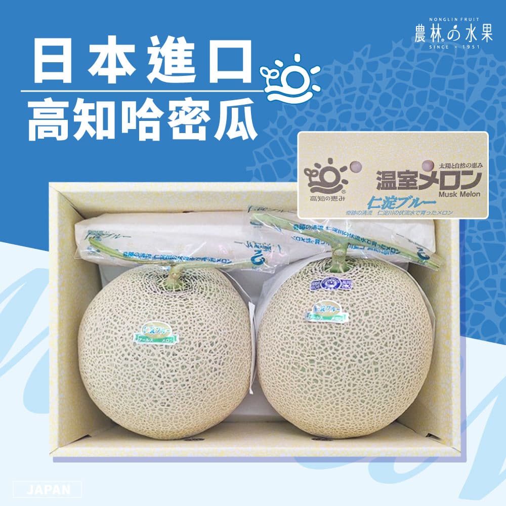 農林水果 日本哈密瓜 日本溫室哈密瓜 日本空運進口 四本水果禮盒 送禮日本水果禮盒