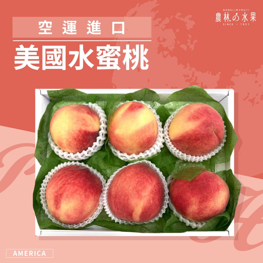 美國空運進口水蜜桃 6入裝 精緻禮盒｜企業採購・百大送禮推薦 - 農林水果